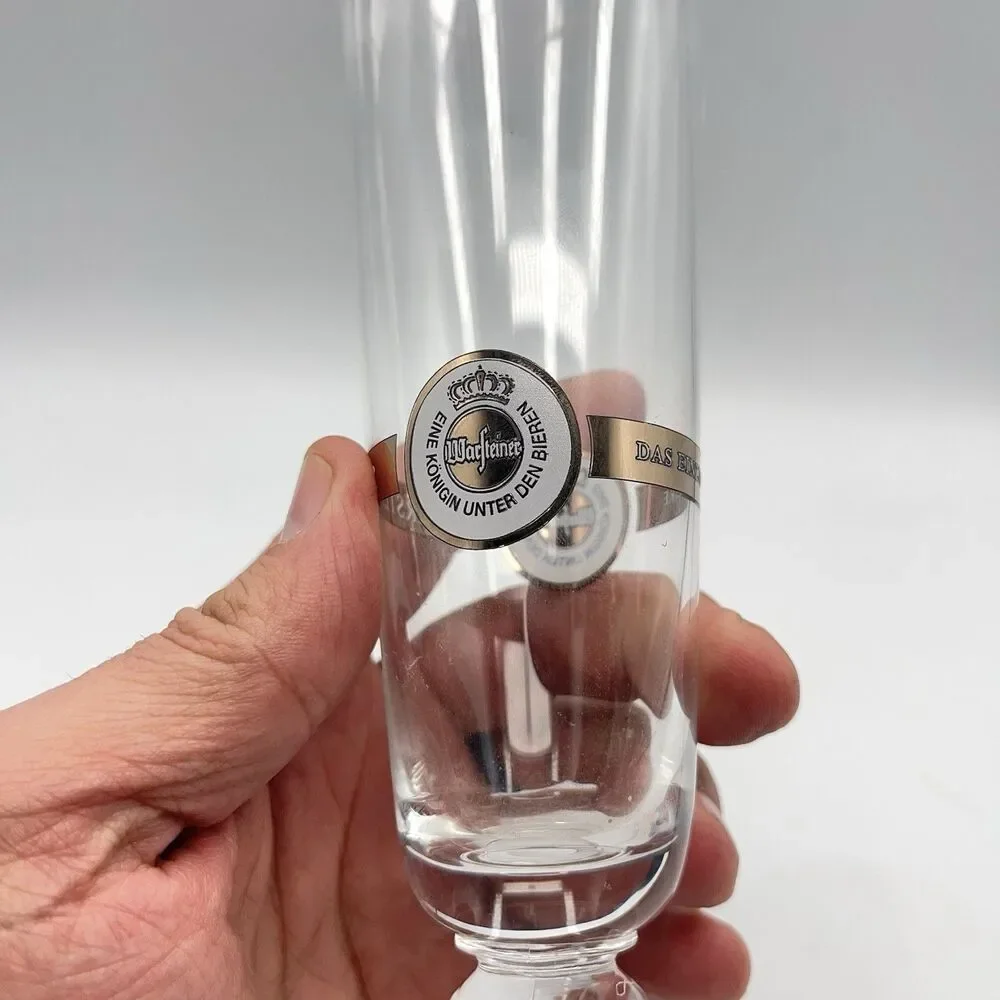 Vintage German Warsteiner .4L Beer Glass with Gold Rim